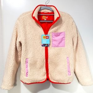 Lego x Target Womens Contrast Pocket Sherpa Jacket Cream Size Small New With Tag